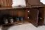 Geräumige Garderobe Kiefer Massivholz 29B, Walnussfarben, 200 x 114 x 37 cm, mit Spiegel und 5 Haken, Ablage, 1 Schublade und viel Stauraum, langlebig