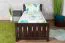 Jugendbett Buche Massivholz 107, inkl. Lattenrost, Walnussfarben, Liegefläche 80 x 200 cm, modernes Kinderbett, besonders robust und langlebig