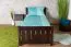 Jugendbett Buche Massivholz 107, inkl. Lattenrost, Walnussfarben, Liegefläche 80 x 200 cm, modernes Kinderbett, besonders robust und langlebig