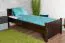 Jugendbett Buche Massivholz 107, inkl. Lattenrost, Walnussfarben, Liegefläche 80 x 200 cm, modernes Kinderbett, besonders robust und langlebig