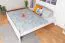 Weißes Doppelbett Buche Vollholz 118, Gästebett inkl. Lattenrost, Matratzenmaße 180 x 200 cm, hochwertig verarbeitet, elegantes Design, langlebig