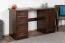 Schreibtisch Kiefer massiv Vollholz Walnussfarben Pipilo 18 - Abmessung: 75 x 139 x 54 cm (H x B x T)