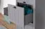 Schrank Segnas 08, Farbe: Grau - 198 x 62 x 42 cm (H x B x T)