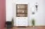 Vitrine Hohgant 11, Farbe: Eiche / Weiß - 209 x 90 x 42 cm (H x B x T)