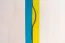 Kinderzimmer - Drehtürenschrank / Kleiderschrank Peter 02, Farbe: Kiefer Weiß / Orange / Gelb / Türkis - Abmessungen: 200 x 128 x 56 cm (H x B x T)