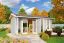 Gartenhaus G262 Lichtgrau - 28 mm Blockbohlenhaus, Grundfläche: 13,97 m², Satteldach