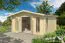 Gartenhaus G291 Natur inkl. Fußboden - 44 mm Blockbohlenhaus, Grundfläche: 17,28 m², Satteldach
