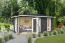 Gartenhaus G14 Carbongrau inkl. Fußboden - 40 mm Blockbohlenhaus, Grundfläche: 12,54 m², Zeltdach