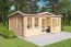Gartenhaus G286 Natur inkl. Fußboden - 44 mm Blockbohlenhaus, Grundfläche: 20,14 m², Satteldach