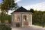 Gartenhaus G67 Lichtgrau inkl. Fußboden - 44 mm Blockbohlenhaus, Nutzfläche: 9,50 m², Zeltdach