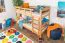 Etagenbett / Stockbett 90 x 190 cm für Kinder "Easy Premium Line" K17/n, Buche Massivholz Natur lackiert, teilbar
