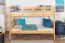 Etagenbett / Stockbett 90 x 200 cm "Easy Premium Line" K17/n, Buche Massivholz Natur lackiert, teilbar