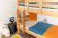Etagenbett / Stockbett 90 x 200 cm für Kinder "Easy Premium Line" K17/n, Buche Massivholz Natur lackiert, teilbar