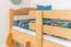 Etagenbett / Stockbett 90 x 200 cm für Kinder "Easy Premium Line" K17/n, Buche Massivholz Natur lackiert, teilbar