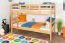 Etagenbett / Stockbett 90 x 200 cm für Kinder "Easy Premium Line" K17/n, Buche Massivholz Natur lackiert, teilbar