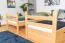 Etagenbett 90 x 200 cm für Erwachsene "Easy Premium Line" K17/n inkl. 2 Schubladen und 2 Abdeckblenden, Buche Massivholz Natur lackiert, teilbar