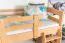 Etagenbett 90 x 200 cm für Erwachsene "Easy Premium Line" K17/n inkl. Liegeplatz und 2 Abdeckblenden, Buche Massivholz Natur lackiert, teilbar