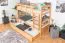 Etagenbett 90 x 200 cm für Erwachsene "Easy Premium Line" K17/n inkl. Liegeplatz und 2 Abdeckblenden, Buche Massivholz Natur lackiert, teilbar