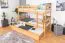 Etagenbett 90 x 200 cm für Erwachsene "Easy Premium Line" K17/n inkl. Liegeplatz und 2 Abdeckblenden, Buche Massivholz Natur lackiert, teilbar