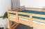 Etagenbett 90 x 200 cm für Erwachsene "Easy Premium Line" K17/n inkl. Liegeplatz und 2 Abdeckblenden, Buche Massivholz Natur lackiert, teilbar