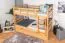 Etagenbett 90 x 200 cm für Erwachsene "Easy Premium Line" K17/n inkl. Liegeplatz und 2 Abdeckblenden, Buche Massivholz Natur lackiert, teilbar