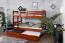 Etagenbett / Stockbett 90 x 200 cm "Easy Premium Line" K17/n inkl. Liegeplatz und 2 Abdeckblenden, Buche Massivholz Kirschfarben lackiert, teilbar