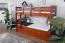 Etagenbett / Stockbett 90 x 200 cm "Easy Premium Line" K17/n inkl. Liegeplatz und 2 Abdeckblenden, Buche Massivholz Kirschfarben lackiert, teilbar