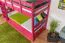 Etagenbett / Stockbett 90 x 200 cm "Easy Premium Line" K17/n inkl. Liegeplatz und 2 Abdeckblenden, Buche Massivholz Rosa lackiert, teilbar