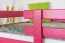 Etagenbett / Stockbett 90 x 200 cm "Easy Premium Line" K17/n inkl. Liegeplatz und 2 Abdeckblenden, Buche Massivholz Rosa lackiert, teilbar