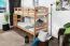 Etagenbett für Erwachsene "Easy Premium Line" K18/n, Kopfteil mit Löchern, Buche Vollholz massiv Natur - 90 x 190 cm, (L x B) teilbar