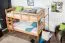 Etagenbett für Erwachsene "Easy Premium Line" K18/n, Kopfteil mit Löchern, Buche Vollholz massiv Natur - 90 x 190 cm, (L x B) teilbar