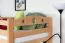 Etagenbett für Erwachsene "Easy Premium Line" K18/n, Kopfteil mit Löchern, Buche Vollholz massiv Natur - 90 x 190 cm, (L x B) teilbar
