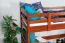 Hochbett 90 x 200 cm für Kinder, "Easy Premium Line" K22/n, Buche Massivholz kirschfarben, teilbar