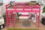 Hochbett 90 x 200 cm für Erwachsene, "Easy Premium Line" K22/n, Buche Massivholz rosa lackiert, teilbar