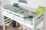 Hochbett für Erwachsene "Easy Premium Line" K22/n, Buche Vollholz massiv Weiß - Liegefläche: 90 x 190 cm