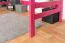 Hochbett 90 x 190 cm für Erwachsene, "Easy Premium Line" K22/n, Buche Massivholz rosa lackiert, teilbar