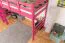 Hochbett 90 x 190 cm für Erwachsene, "Easy Premium Line" K22/n, Buche Massivholz rosa lackiert, teilbar