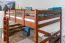Hochbett 140 x 200 cm "Easy Premium Line" K23/n, Buche Massivholz Dunkelbraun lackiert, teilbar