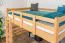 Hochbett 140 x 200 cm für Erwachsene "Easy Premium Line" K23/n, Buche Massivholz Natur lackiert, teilbar