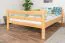 Hochbett 140 x 200 cm für Erwachsene "Easy Premium Line" K23/n, Buche Massivholz Natur lackiert, teilbar