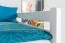 Hochbett 140 x 190 cm für Erwachsene "Easy Premium Line" K23/n, Buche Massivholz weiß lackiert, teilbar