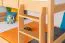 Etagenbett / Stockbett 120 x 190 cm für Kinder "Easy Premium Line" K24/n, Kopf- und Fußteil gerade, Buche Massivholz Natur lackiert, teilbar