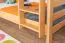 Etagenbett / Stockbett 120 x 190 cm für Kinder "Easy Premium Line" K24/n, Kopf- und Fußteil gerade, Buche Massivholz Natur lackiert, teilbar
