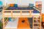 Etagenbett / Stockbett 120 x 190 cm für Kinder "Easy Premium Line" K24/n, Kopf- und Fußteil gerade, Buche Massivholz Natur lackiert, teilbar