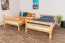 Etagenbett / Stockbett 120 x 190 cm für Kinder "Easy Premium Line" K24/n, Kopf- und Fußteil gerade, Buche Massivholz Natur lackiert, teilbar