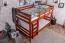Etagenbett / Stockbett 120 x 200 cm "Easy Premium Line" K24/n, Kopf- und Fußteil gerade, Buche Massivholz Kirschfarben lackiert, teilbar