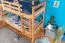 Etagenbett mit Rutsche 90 x 200 cm, Buche Massivholz Natur lackiert, teilbar in zwei Einzelbetten, "Easy Premium Line" K25/n