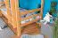 Etagenbett mit Rutsche 90 x 200 cm, Buche Massivholz Natur lackiert, teilbar in zwei Einzelbetten, "Easy Premium Line" K25/n