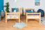 Etagenbett mit Rutsche 90 x 200 cm, Buche Massivholz Natur lackiert, teilbar in zwei Einzelbetten, "Easy Premium Line" K25/n