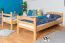 Etagenbett mit Rutsche 90 x 190 cm, Buche Massivholz Natur lackiert, umbaubar in zwei Einzelbetten, "Easy Premium Line" K25/n